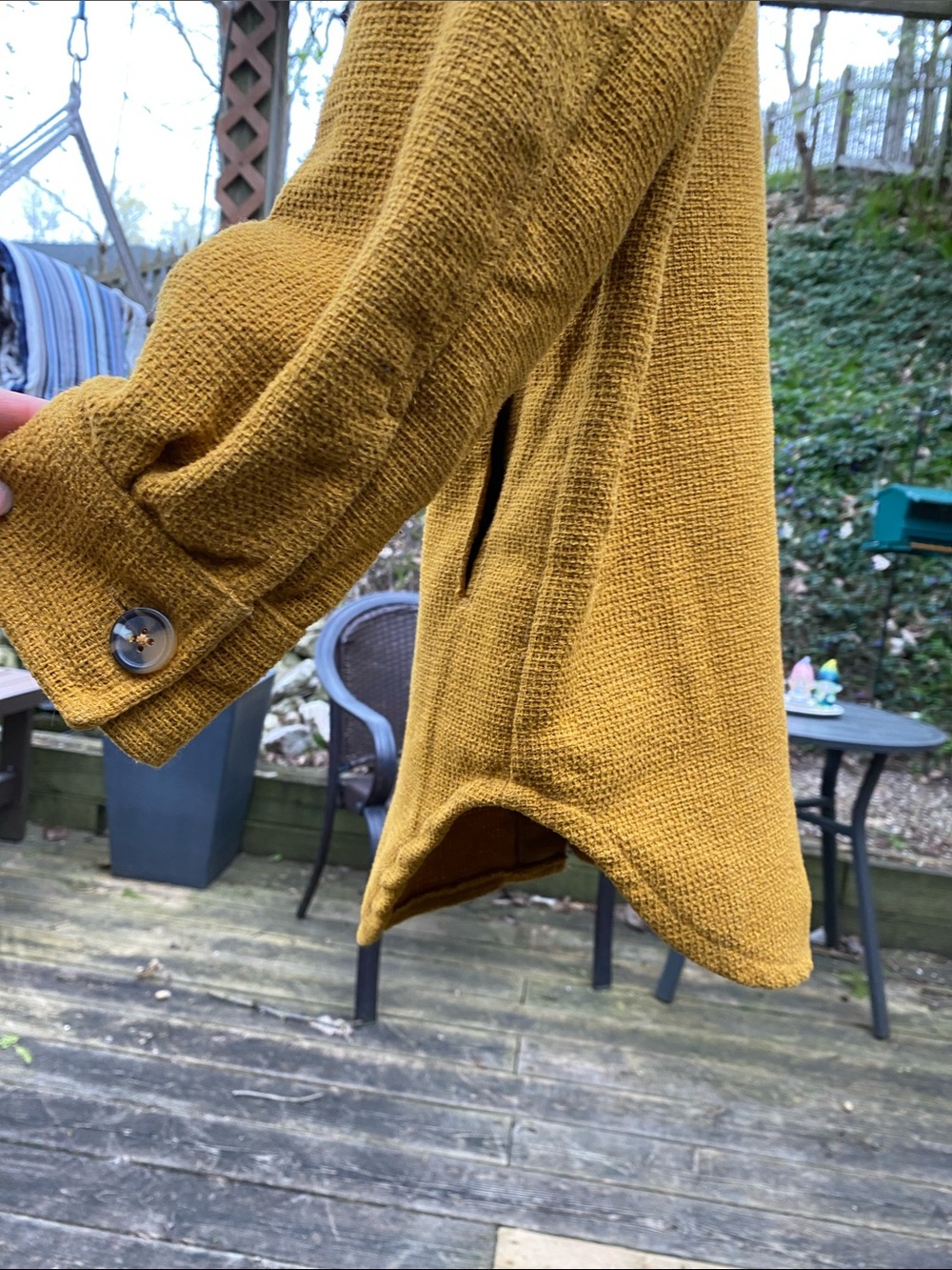 Design Lab Lord & Taylor Mustard Button-Up Shacket - Picture 5 of 10